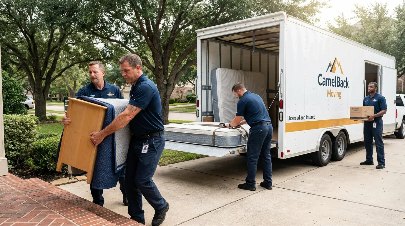 Crew loading residential truck for cross-state move from Blountville, TN