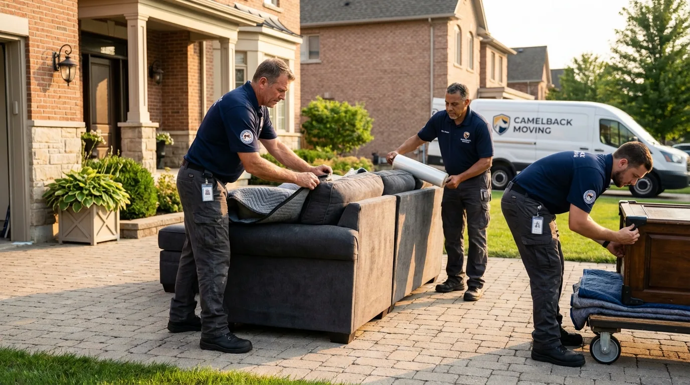 Large estate moving crew wrapping furniture in Blountville, TN