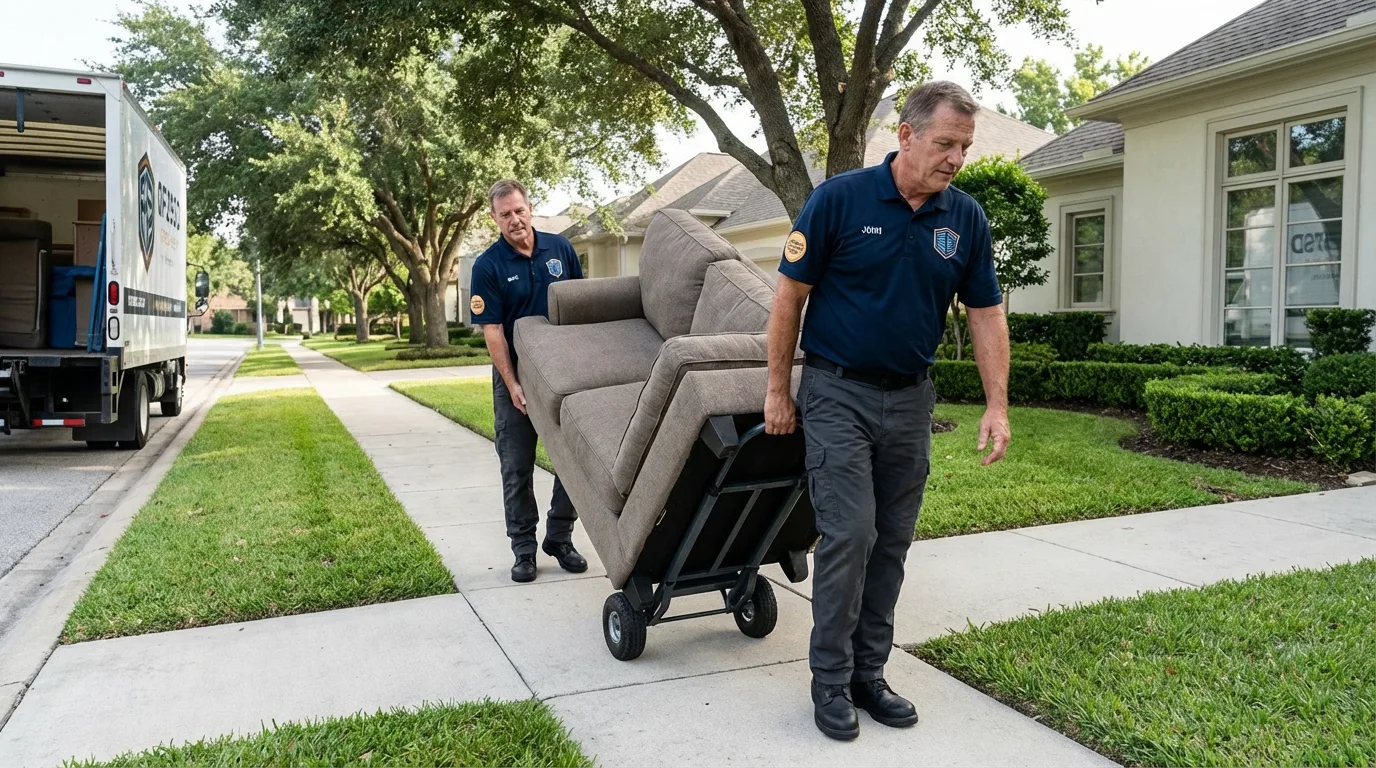 Local residential moving crew loading furniture in Blountville, TN